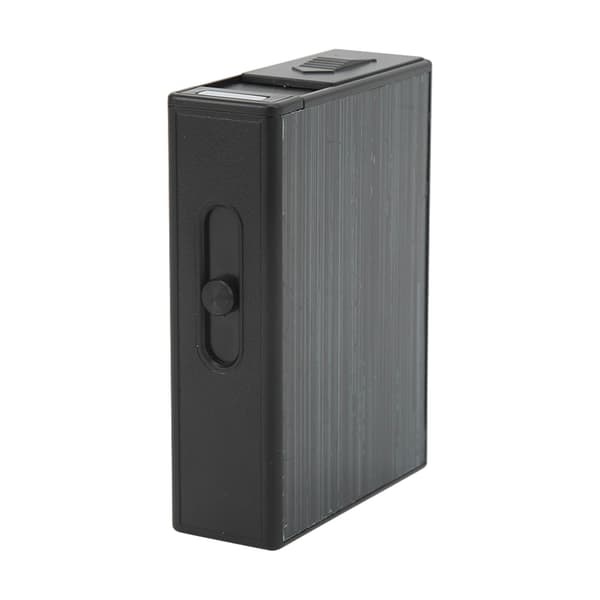 Cigaretui Bærbart Sort Børstet Mat Finish USB Opladning Cigaret Opbevaringsboks med Lighter