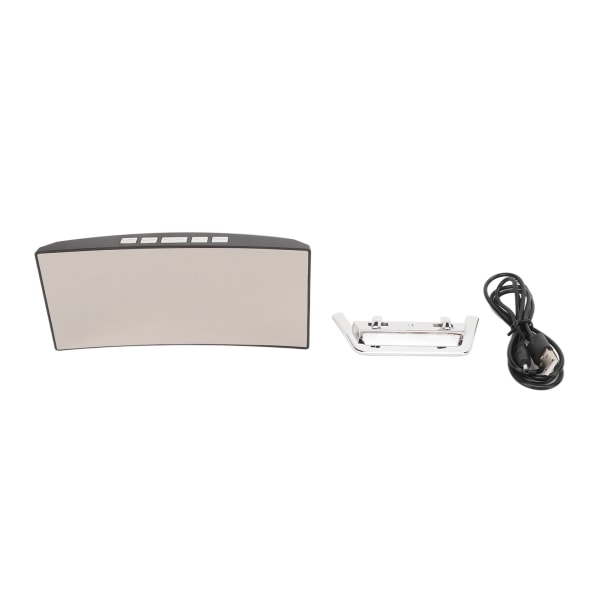 Spegel Digital Väckarklocka Temperatur Display LED Böjd Spegel Digital Elektronisk klocka för Hem Sovrum Inredning Röd LED