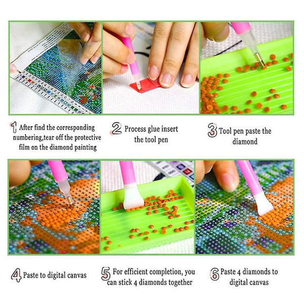 Diamond Painting Kit - Kaksi pentua | DIY Full Round Drill Art Set aikuisille ja lapsille | Kodin seinäkoristelu | 30*40cm