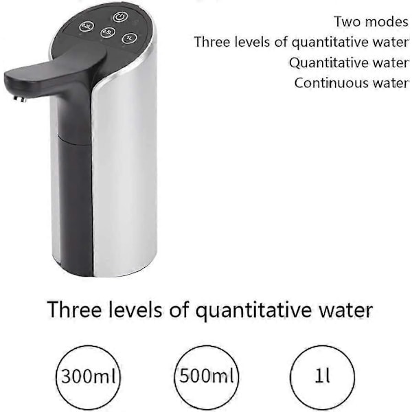 Vattendispenser Automatisk Dricksvattenpump Portabel USB-laddning med Volymkontroll för 5 Gallon Dunk