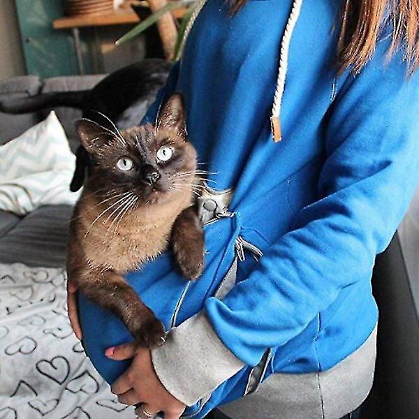 Unisex vinterhette med store kjæledyr lommer S GRÅ
