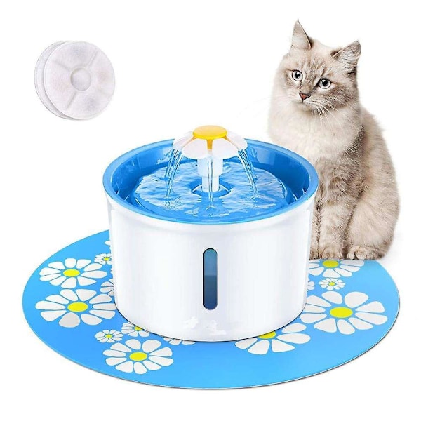 Tyst Kattvattenfontän med Aktivt Kolfilter för Katter och Små Hundar