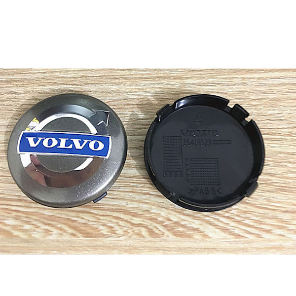 4-pack Silver Centerkåpor för Volvo 64mm