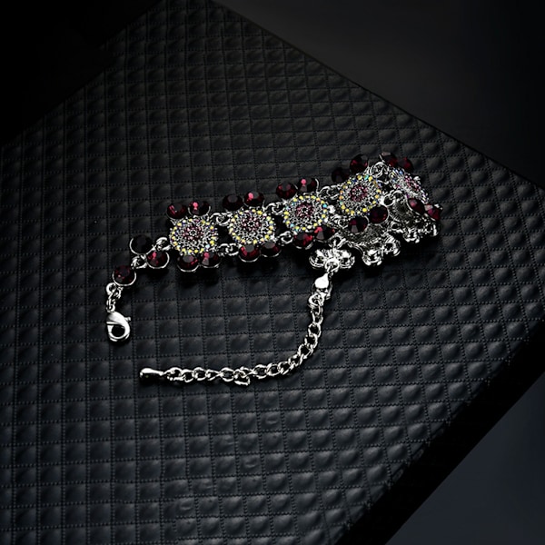 Kvinde Mode Klassisk Elegant Legering Rhinestone Blomster Armbånd Smykker