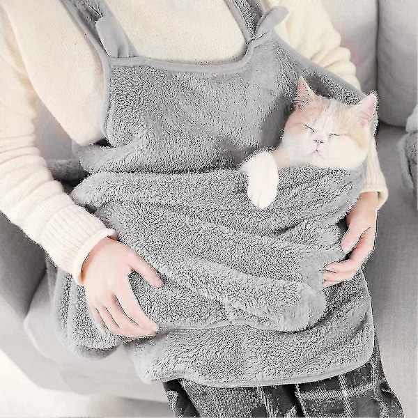 Hundbärväska Husdjur Sovsäck Fleece Förkläde Över Axel Bärbar Hund A