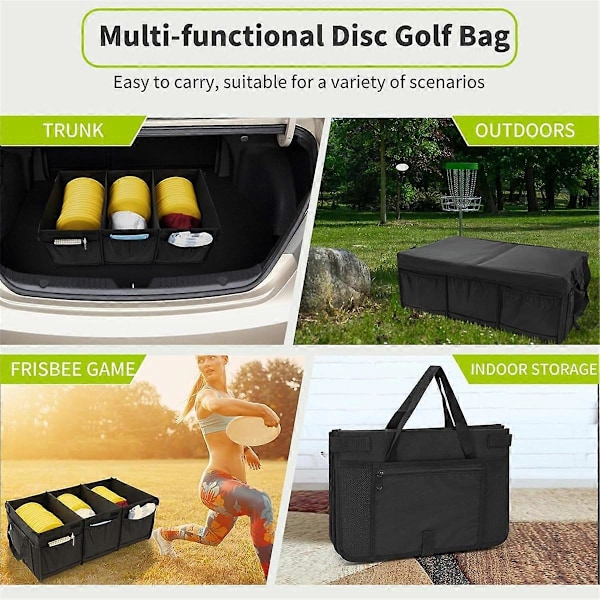 Disc Golf Opbevaringstaske med Rumdelere & Multi Sidelommer