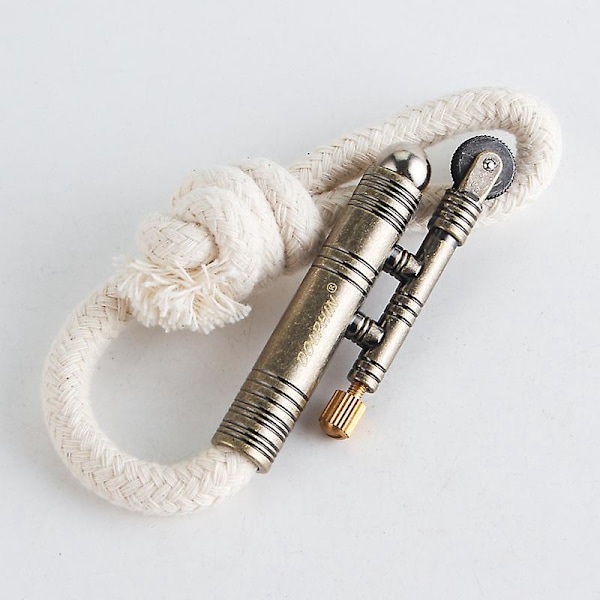 Vintage Tennlighter Retro Tauverk Fløyel Metall Brannstarter for Camping Utendørs Ingen Kerosin Nødvendig