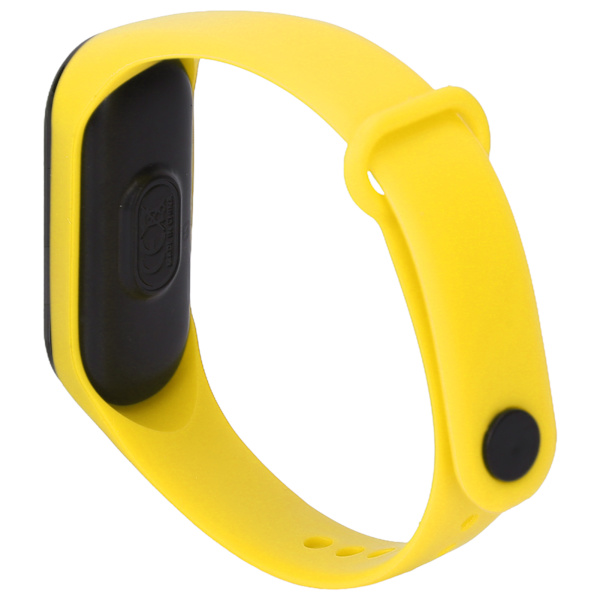 Digitalur LED Hvidt Lys Display Plast Spejl Elektronisk Bevægelse Silikone Strap Sportsur til Student Gul