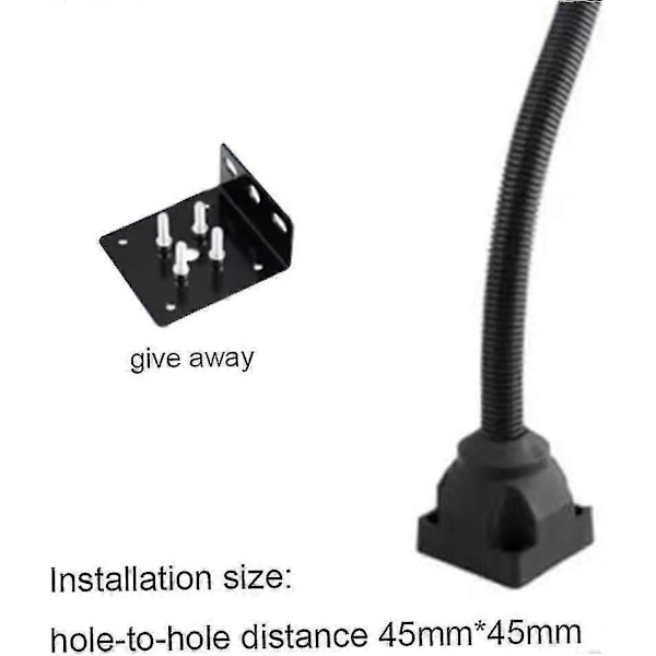 Maskinlampe Metal Industriarbejdslampe med Fast Base Fleksibel Arm Drejebænksbelysning 220v 5w (sort) (1 stk)