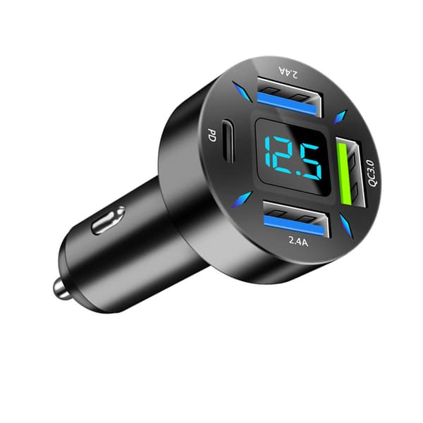 USB Biloplader PD QC3.0 2.4A Port Flere Beskyttelse Cigartænder Oplader Adapter til Telefon Tablet