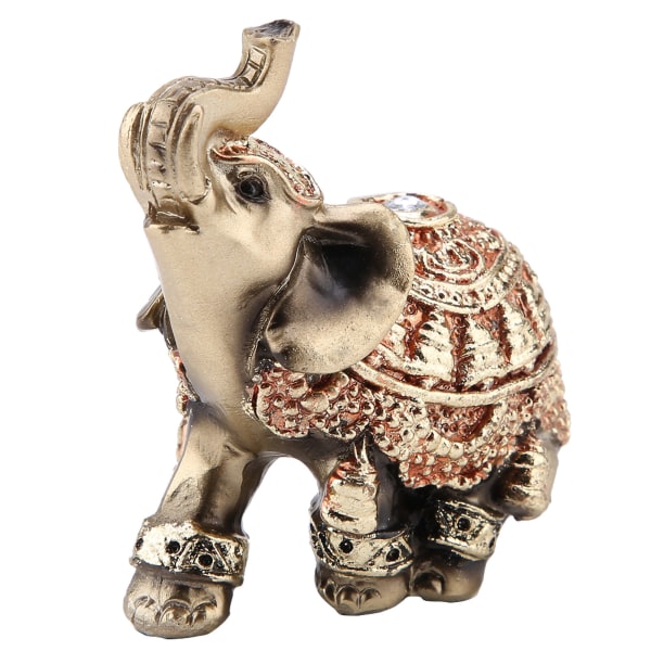 Lucky Feng Shui Kultainen Elefantti Patsas Veistos Varallisuus Figuraatti Lahja Kodinsisustus (S)