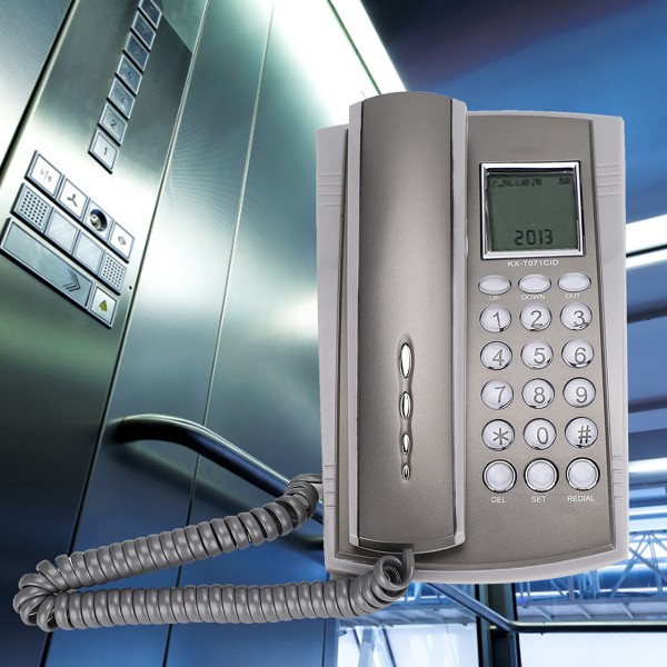 KX T071CID Veggfeste Bordtelefon med ledning Telefon Demp Hjemmekontor Hotell Call Center Grå