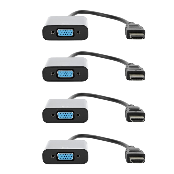 4 stk HDMI til VGA linjeadapterkabel for bærbar DVD for PS3/X360 Box 1080P Video HDTV