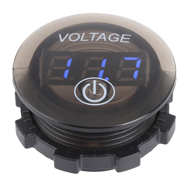 Universal LED DC Digital Voltmeter Spänningsmätare Bilbatterimätare 12-24V med Pekbrytare Blå