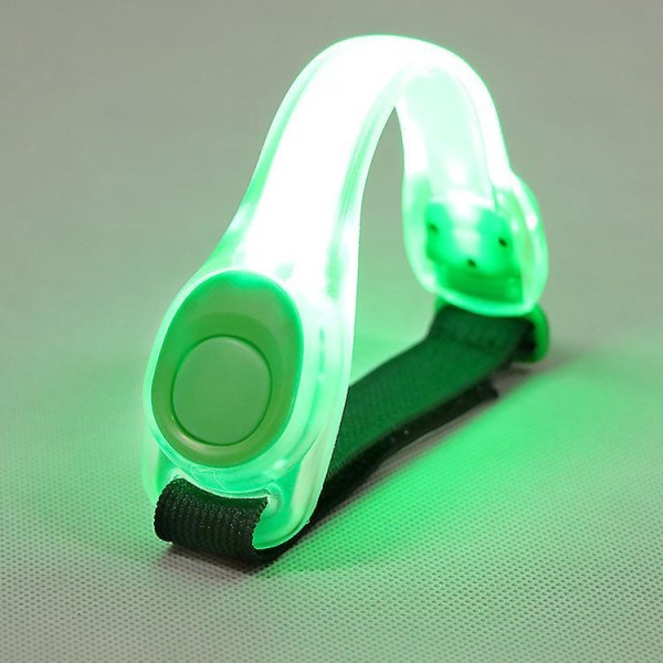 4 Pack Green Glow LED silikonbrystplate for nattløping eller sykling