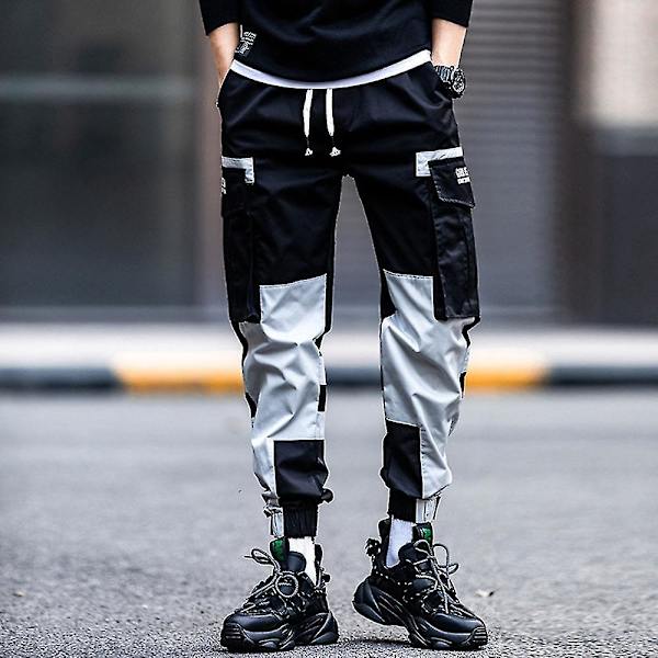 Harajuku Miesten Muotivuoripuuvillahousut - Rento Kadutyyliset Cargo-housut XXXL sininen