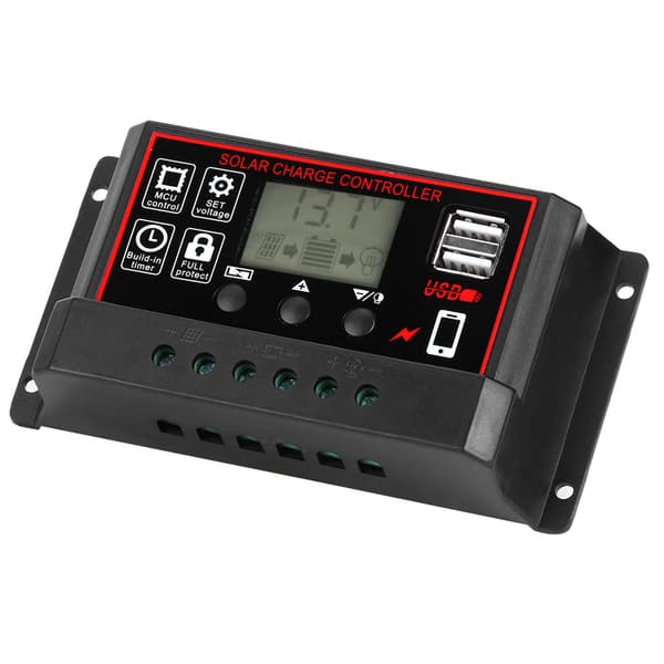 12V 24V Solcell Fotovoltaisk Mätare Intelligent Digital Display Controller USB 5V 60A