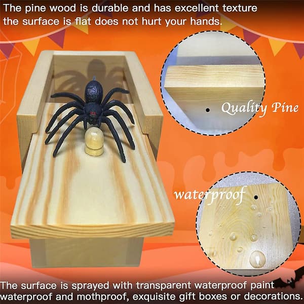 Prank Spider Box Treboks Trick Morsomme Skremmerekvisitter Leker Gaver