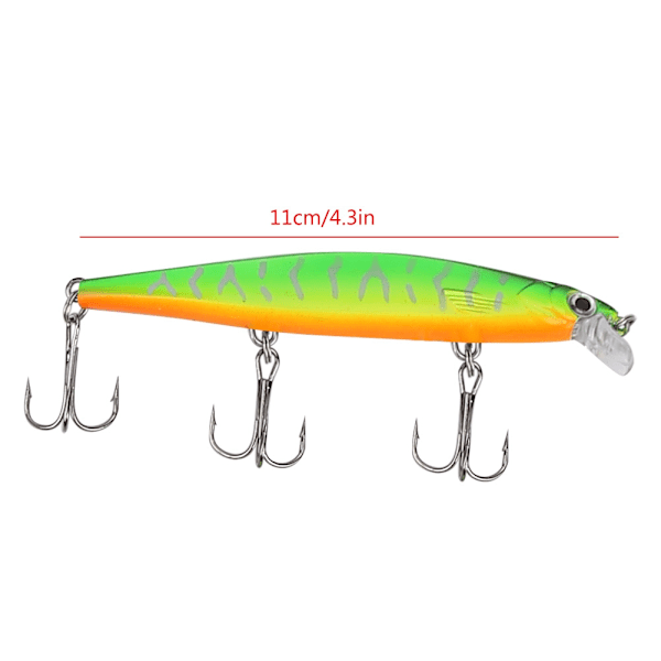 HENG JIA 11CM Levende Lokvogels Kunstmatige Minnow Vislure Met Haken(F)