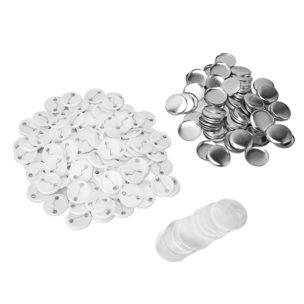 100 set Pin Back Button Delar Rund Form Metall Back Pin DIY Blank Button Badge Delar Set för Klädryggsäckar 25 mm/1.0in