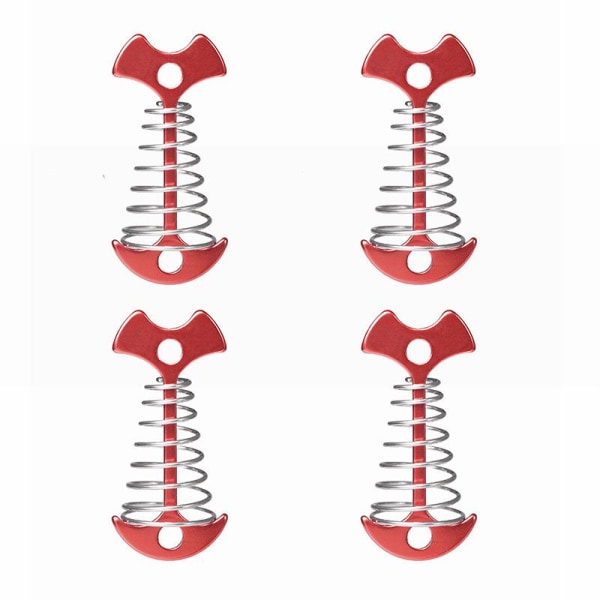 Fiskbenstältbiffar av aluminiumlegering, 5 stycken däcksankarstakar Camping tältpinnar med fjäderspänne för utomhusvandring Fisketillbehör