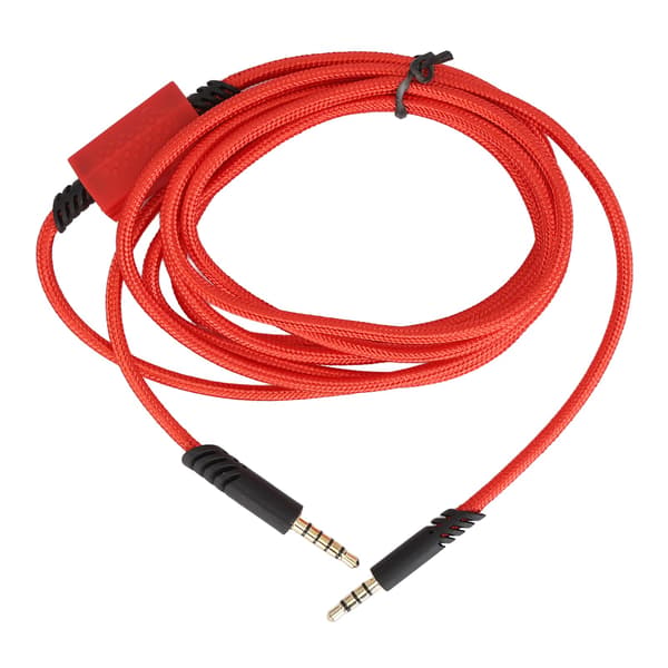 Spillkabel for Gaming Headset, Lydkabel, Erstatningskabel med Stille-Kontrollbryter for Logitech for ASTRO A10 A40 TR Rød