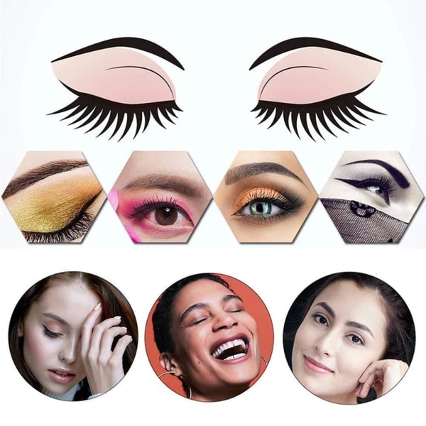 Makeup øyenbrynsformsett PEVA myk øyenbrynsformer med elastisk bånd Gjenbrukbart DIY Makeup Tool for nybegynnere