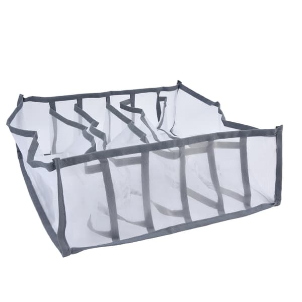 Undertøy Organizer Mesh Sammenleggbar Pustende Multi Celler Sokker Oppbevaringsboks for BH-er Truser 6 Celler