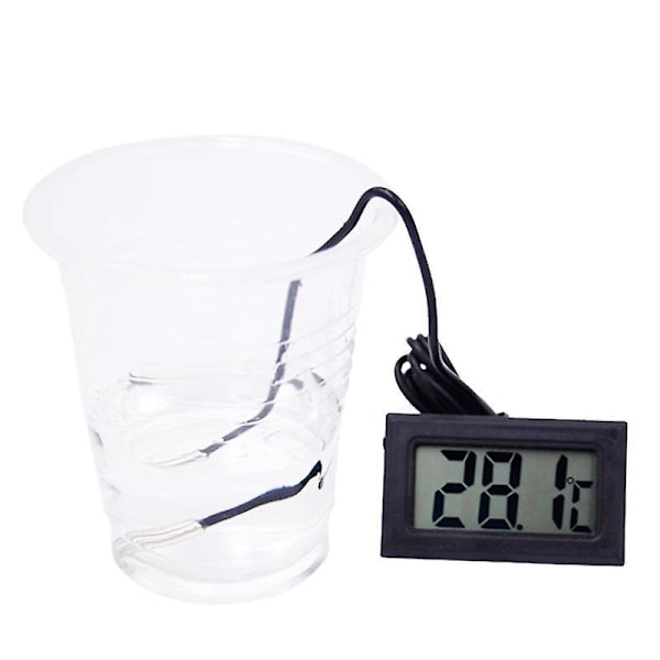 Digital LCD Akvarium Termometer med Sonden for Reptiler, Kjøretøy og Fiskekummer Fahrenheit