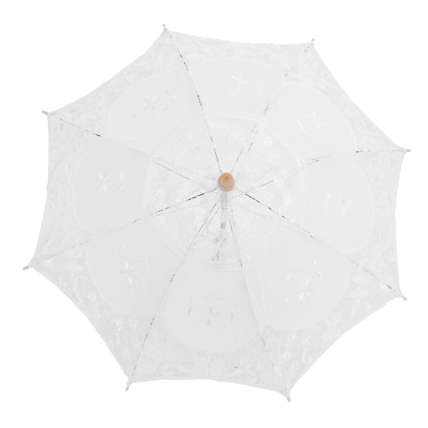 Pitsisateenvarjo aurinkovarjo Vintage hääsateenvarjo valokuvapukujuhlatarvikkeille L valkoinen