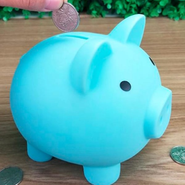 Söt Blå Spargris - Barnvänlig Okrossbar Myntspargris och Sparburk för Pojkar och Flickor - Perfekt Leksakspresent till Barn