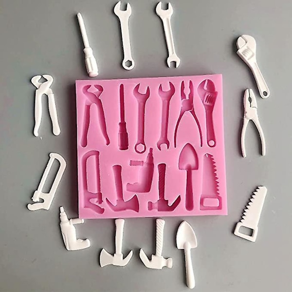 3 stk Fondant Silikonformer, Silikon 3D Hardverktøy, Nøkkelkakeform, Egnet for å lage kaker (Rosa)