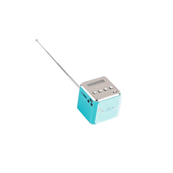 Mini Bluetooth -högtalare Klart ljud 4-knappar Design Screen Display FM-radio Trådlös Bärbar Bluetooth högtalare Blå Bluetooth version