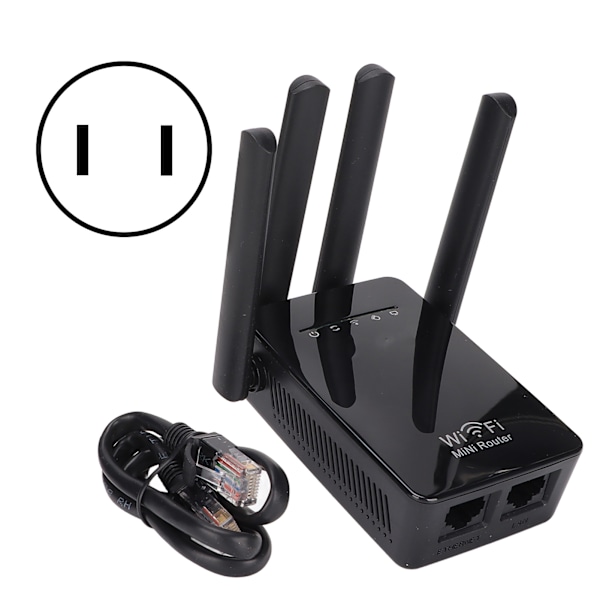 3 in 1 Wireless Router AP Access WIFI Enhance Point 360° Full Signal Coverage 300Mbps WiFi Router for Home 100‑240VUS Plug