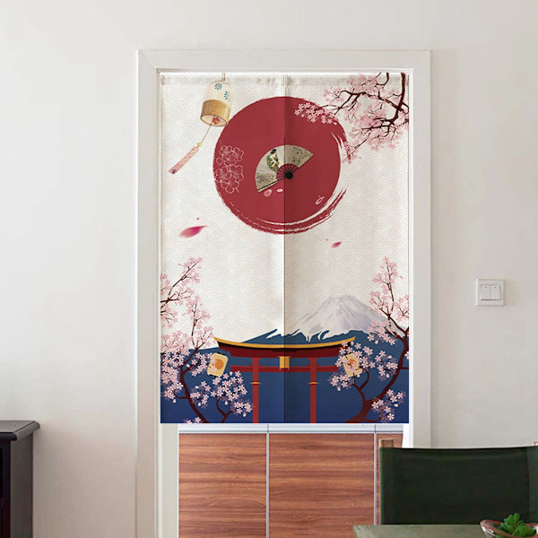 Japansk stil halv gardin för barnrum, sovrum, kök, butik, restaurang, dörr, 85*120cm