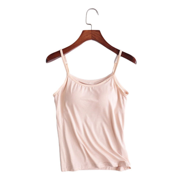 Naisten Slim Fit -pehmustetut tanktoppi, sisäänrakennetulla rintaliivit, 2XL, ihonvärinen