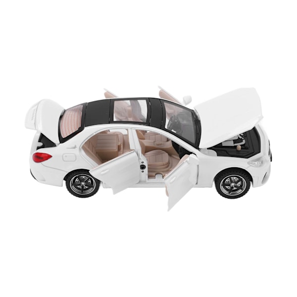 1/32 Valettu metallimalliautot Vetää takaisin Leluauton äänellä ja valolla Pojille ja tytöille LahjaValkoinen