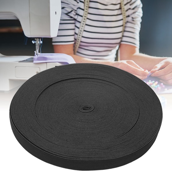 Stickad elastiskt band förtjockning sömnad tillbehör hantverkssamling för skyddskläder manschetterSvart 15 mm bredd