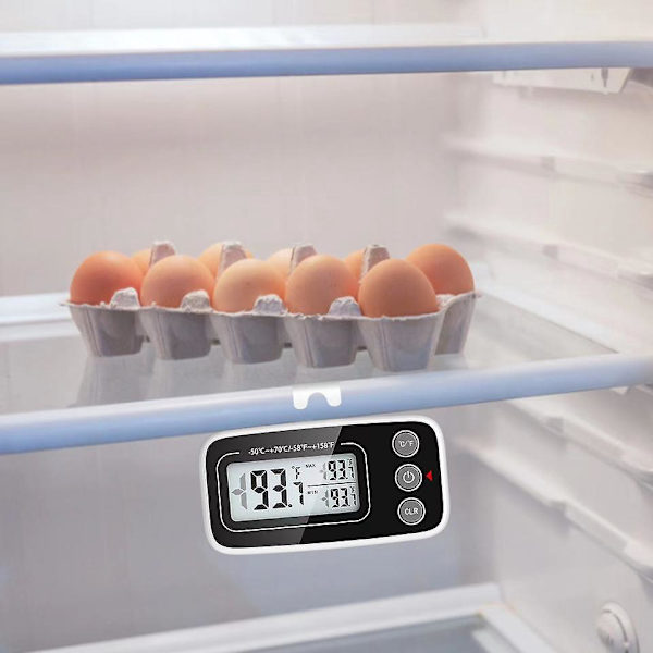 Digital Frys- och Kyltermometer, Uppgraderad Kyltermometer med Stor LCD-Skärm - 2-pack