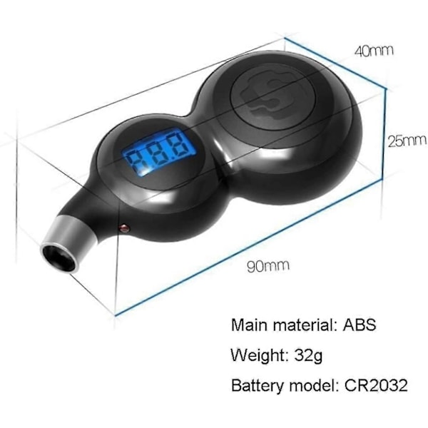 Kompatibel Däcktrycksmätare Bärbar LCD Hög Noggrannhet Däcktryckskontrollverktyg För Bil/Cykel/Motorcykel