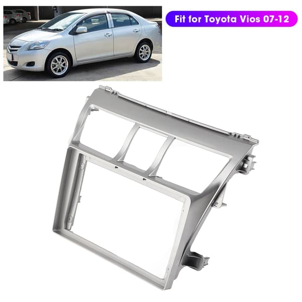 9 tommer 2 Din Bilstereo Facia Panel Ramme Dæksel med Strømkabel Passer til Toyota Vios 07‑12