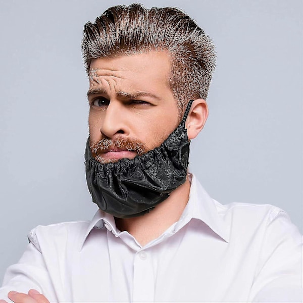 4-pack Skäggbandana, Skäggmössa Skäggbandana för Män, Justerbart Skäggskydd för Män, Skäggförkläde Mössa för Natten