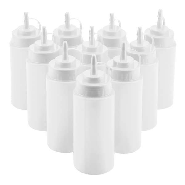 460 ml 10 stk. / sæt plastikkrydderidispenser til sauceoliecremeeddike (hvid)