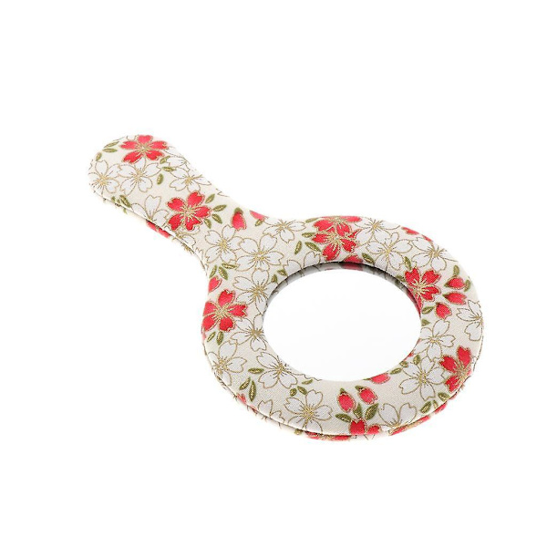2 x Vintage-tyylinen pyöreä kädessä pidettävä matkameikkipeili kompakti meikkipeili kuvio 6