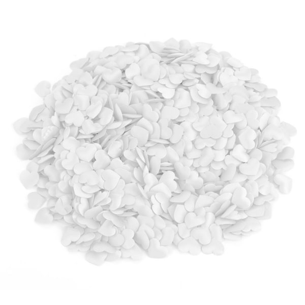 1000 stk polyester hjerteformede blomsterblader romantiske bryllupsdekorasjoner (hvit)