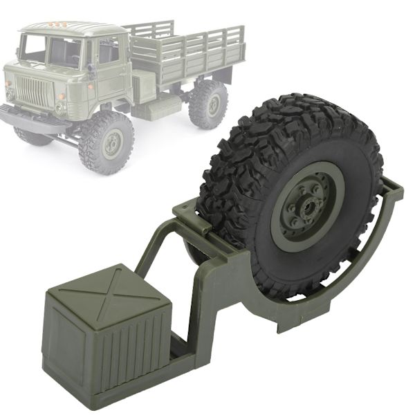 RC-autojen koriste-osat vararengas sopii WPL B36 B-36 B36K B36KIT 1:16 Military RC -kuorma-autolle/autolle