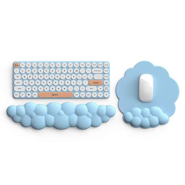 Cloud Keyboard Mouse Pad Writing Wrist Rest Wrist Mat Foam PU Memory Cotton Wrist Rest Combo Black