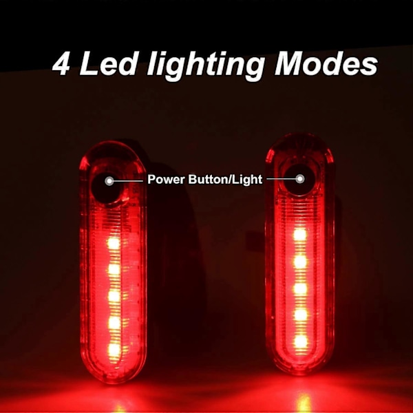 Sykkelbaklykter - 2 stk. Sykkelbaklykter, USB-oppladbar COB LED Vanntett Sykkelbaklampe, 4 Lysmoduser for å Sikre Sikkerhet og Synlighet