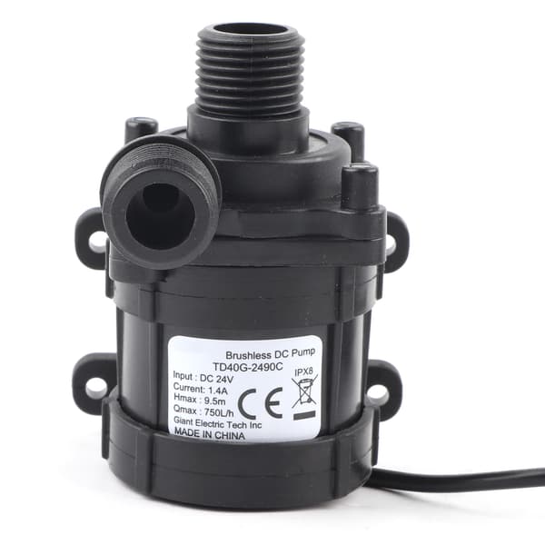 DC 24V 750L/H Borstlös Mini Vattenpump, Ultratyst