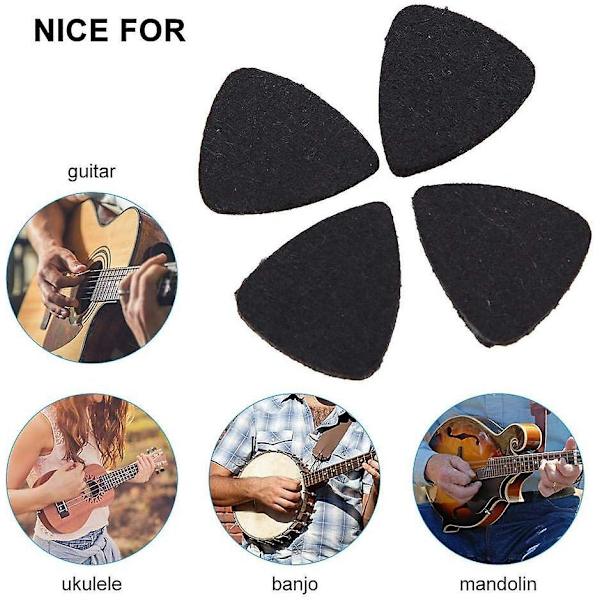 10-pack svarta plektrum för gitarr - 3 mm tjocklek, idealiska för ukulele- och gitarrister - premium plektrum i ull och instrumenttillbehör